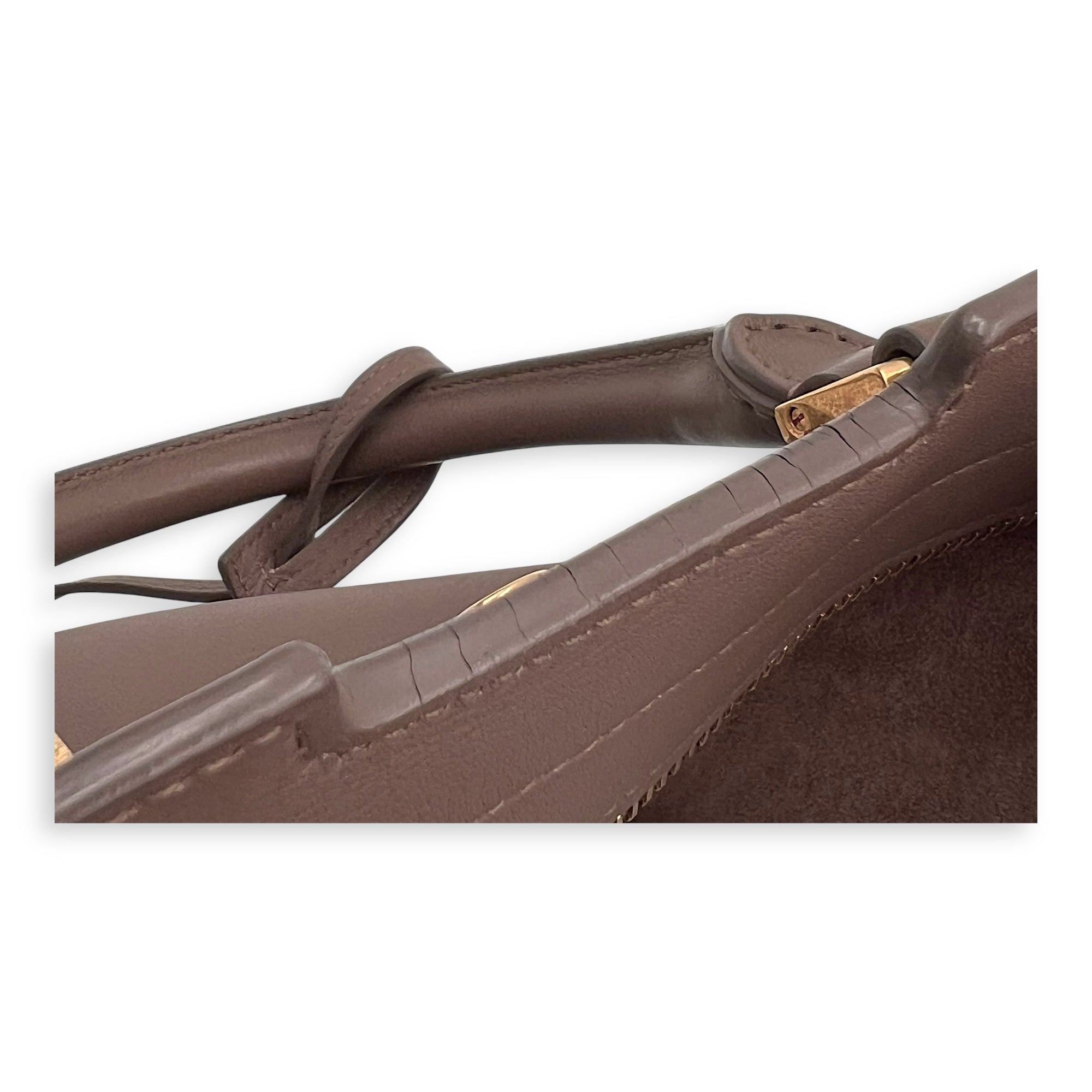 Cabas Top Handle Bag Beige in Calfskin, Gold hardware - Image 12