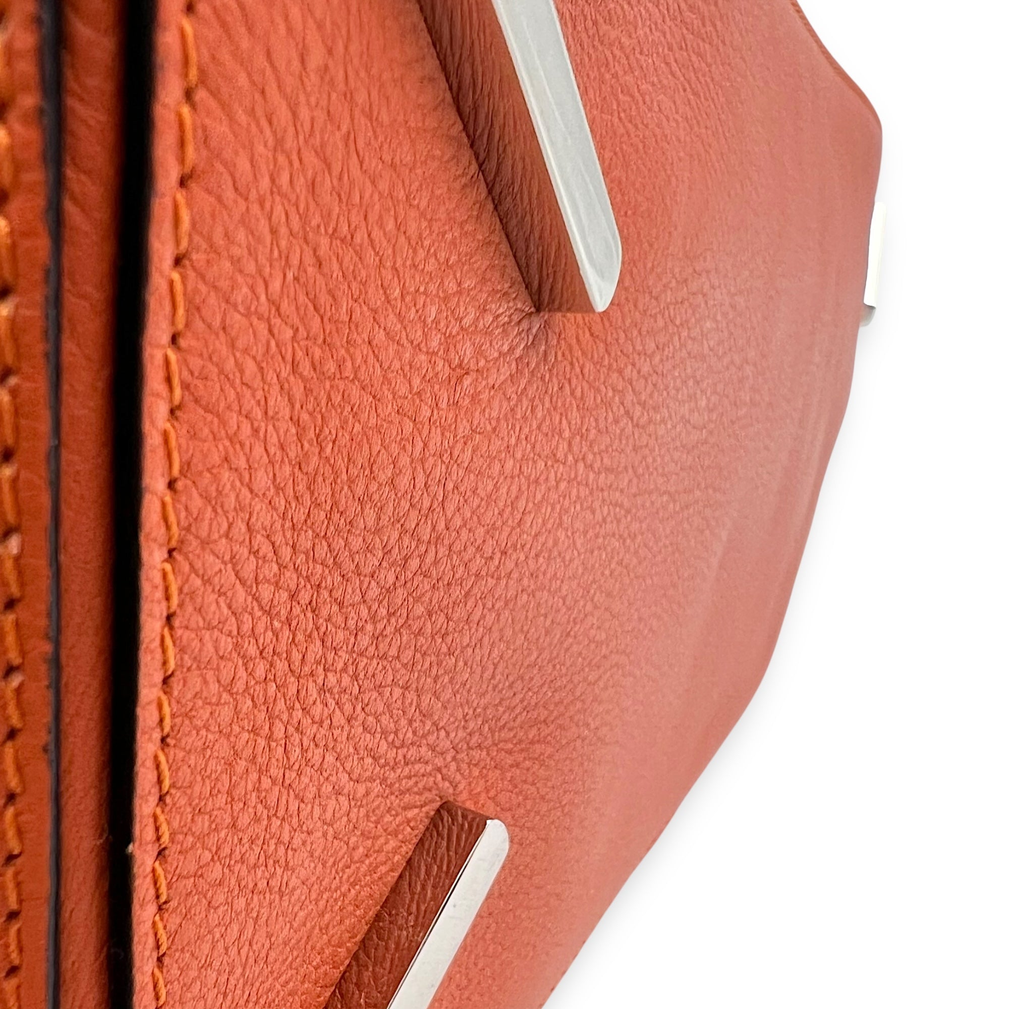Puzzle Medium Orange Crossbody Bag in Calfskin, Silver hardware - Image 15