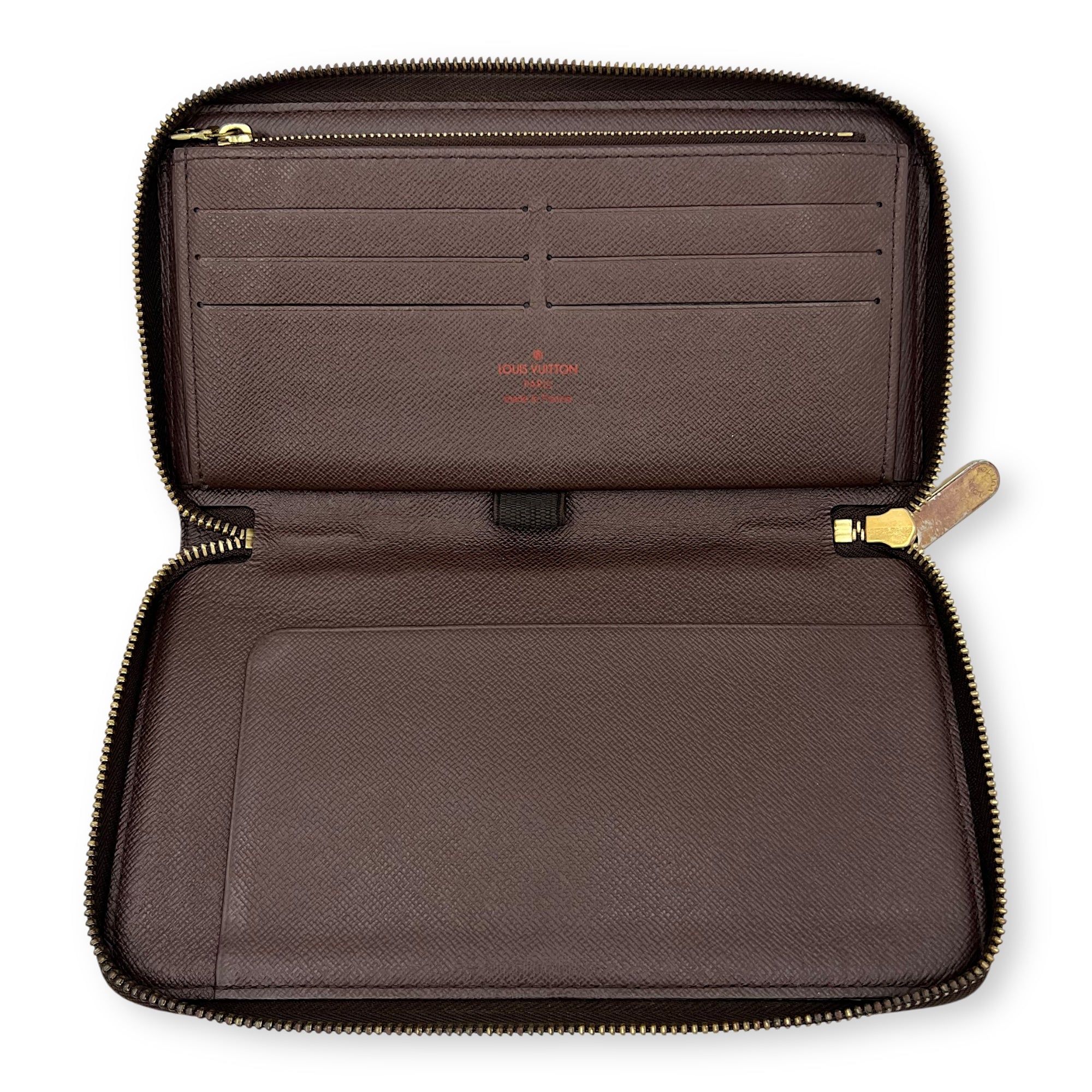 Zippy Organiser Damier Ebene Wallet in Coated Canvas, Gold hardware - Image 18