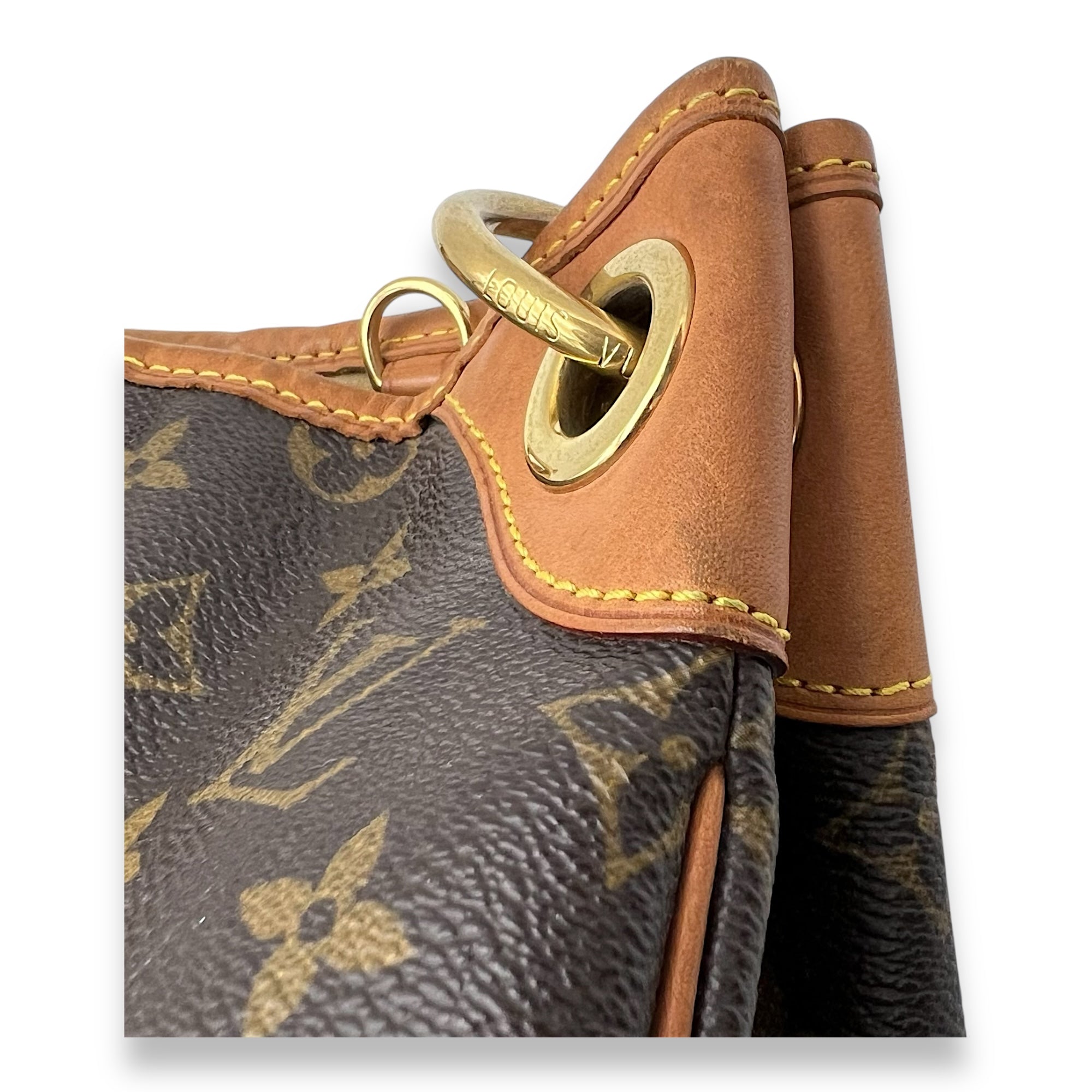 Galleria Shoulder Bag PM Brown in Monogram Coated Canvas, Gold hardware - Image 8