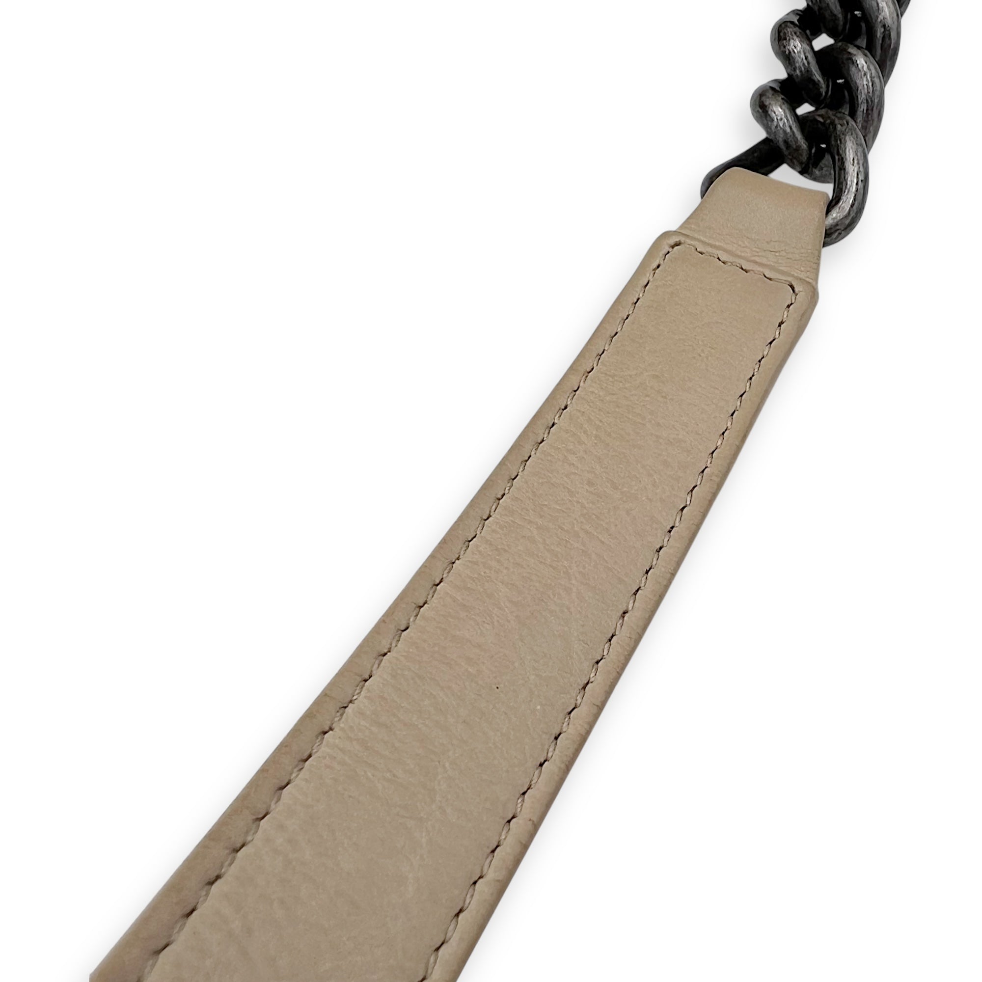 Boy Medium Beige Shoulder Bag in Calfskin, Gunmetal hardware - Image 17