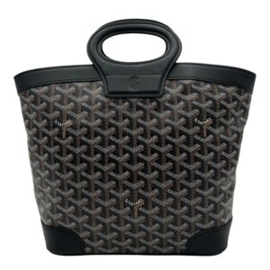 Beluga PM Black Top Handle Bag in Coated Canvas, Silver hardware