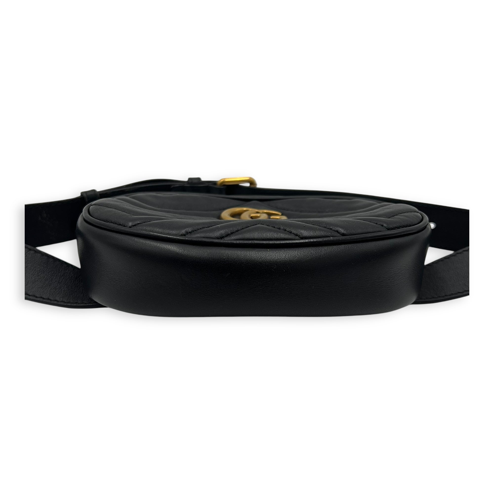 GG Marmont Belt Bag Black in Calfskin, Gold hardware - Image 7