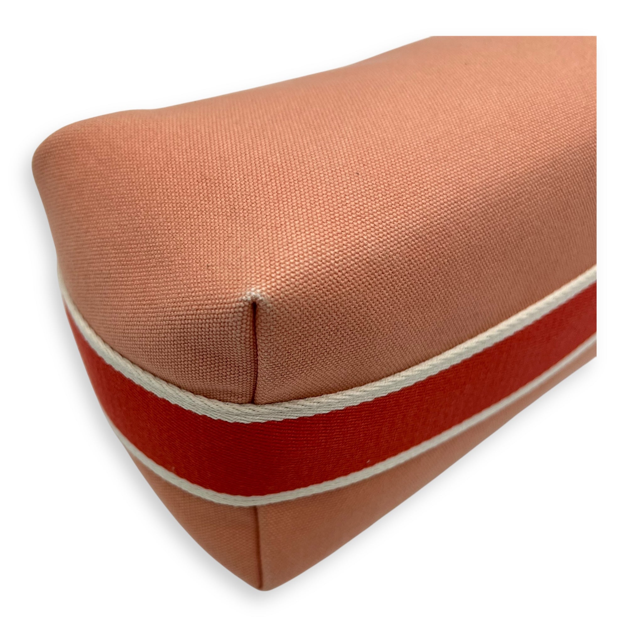 Bride a Brac Orange Top Handle Bag in Canvas, Palladium hardware - Image 9