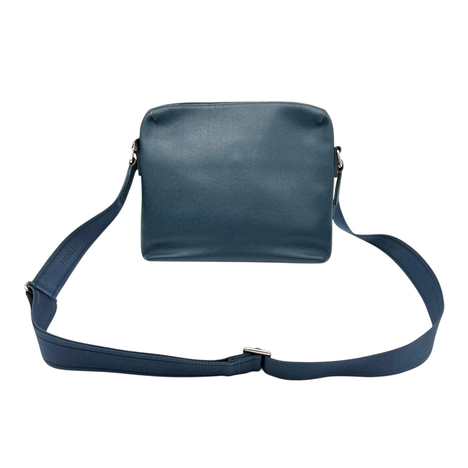 Grigori Messenger PM Blue in Taiga Leather, Silver hardware - Image 12