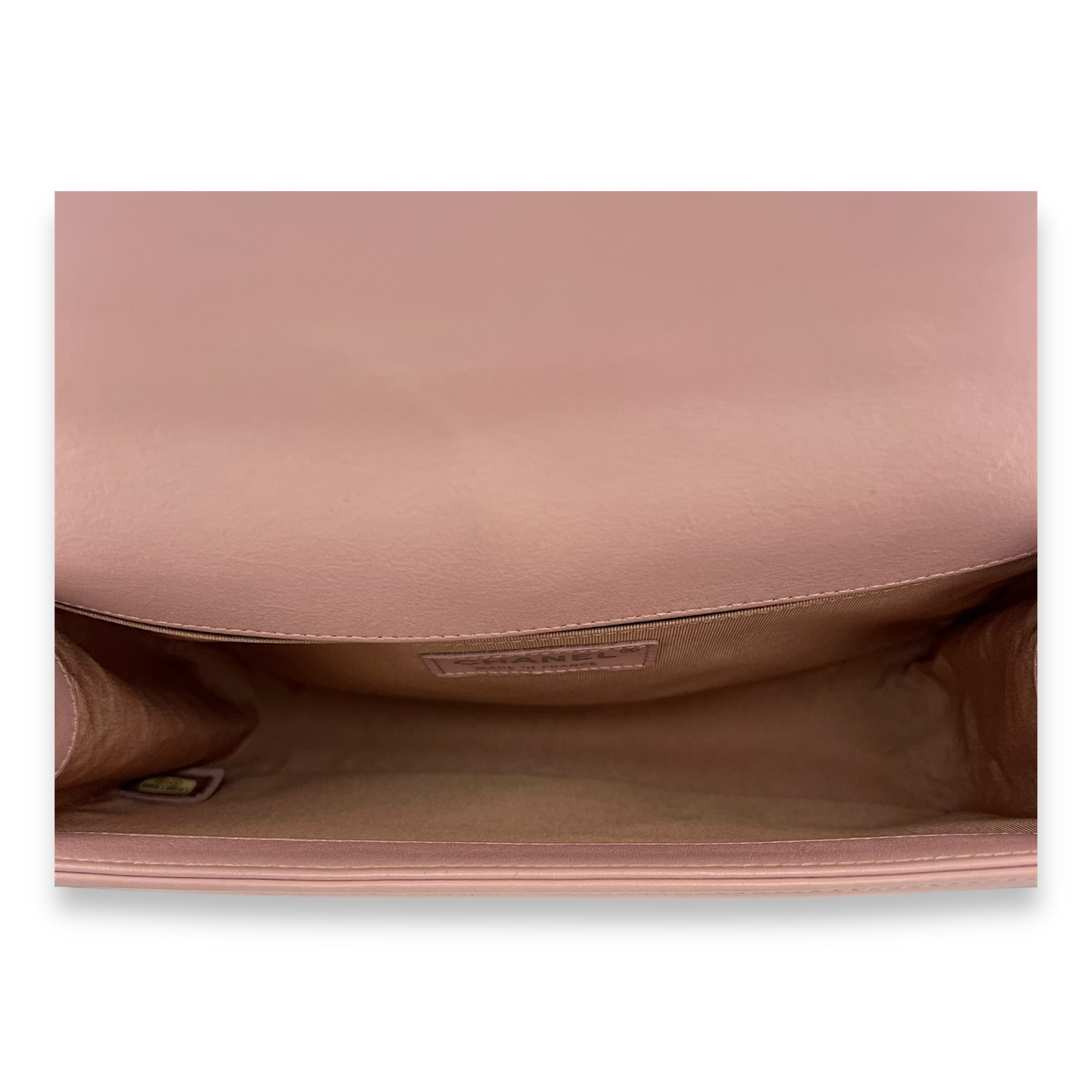 Boy Crossbody Bag Medium Pink in Calfskin, Silver hardware - Image 7