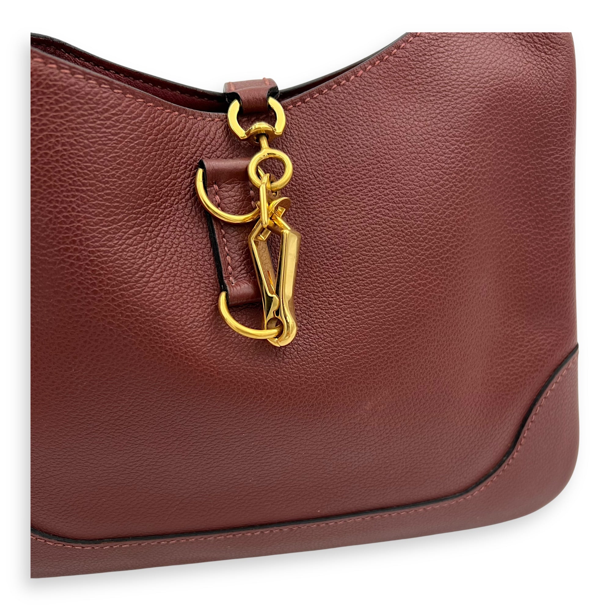 Trim Duo 24 Rouge H Shoulder Bag in Evercolor, Gold hardware - Image 8