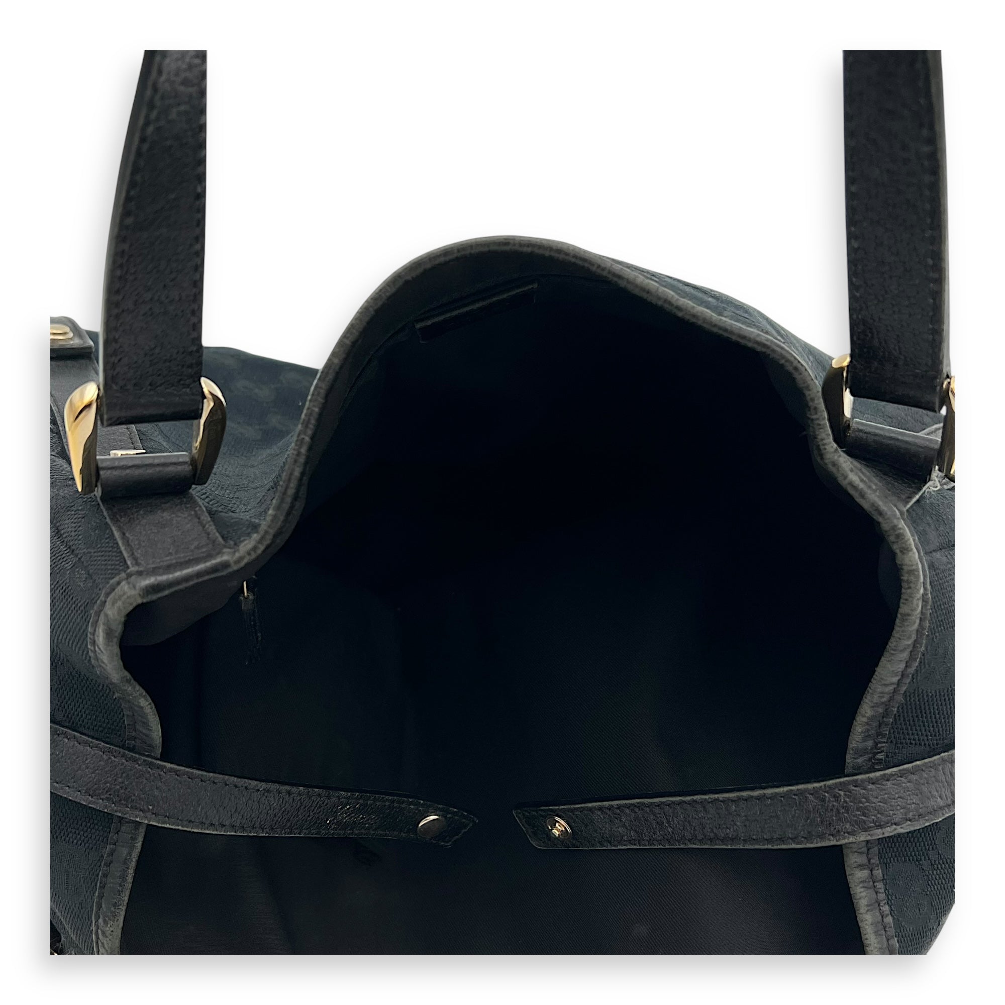 GG Shoulder Bag Black in Canvas, Gold hardware - Image 9