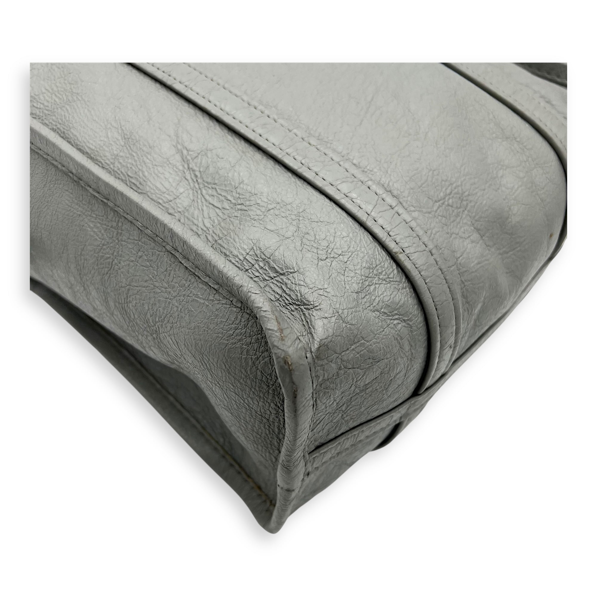 Bazaar Shopper Top Handle Bag Grey in Lambskin, Silver hardware - Image 10