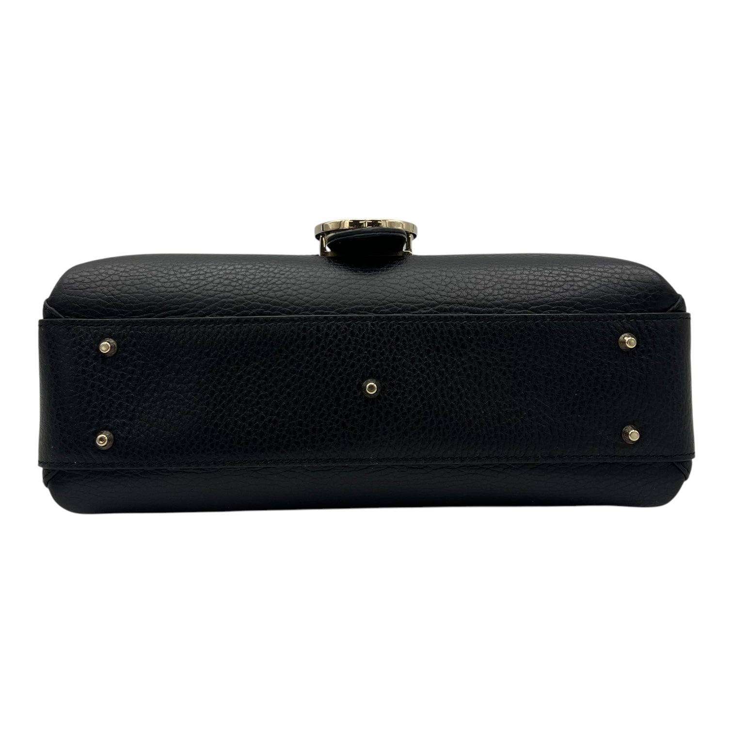 Interlocking G Top Handle Bag Black in Calfskin, Gold hardware - Image 6