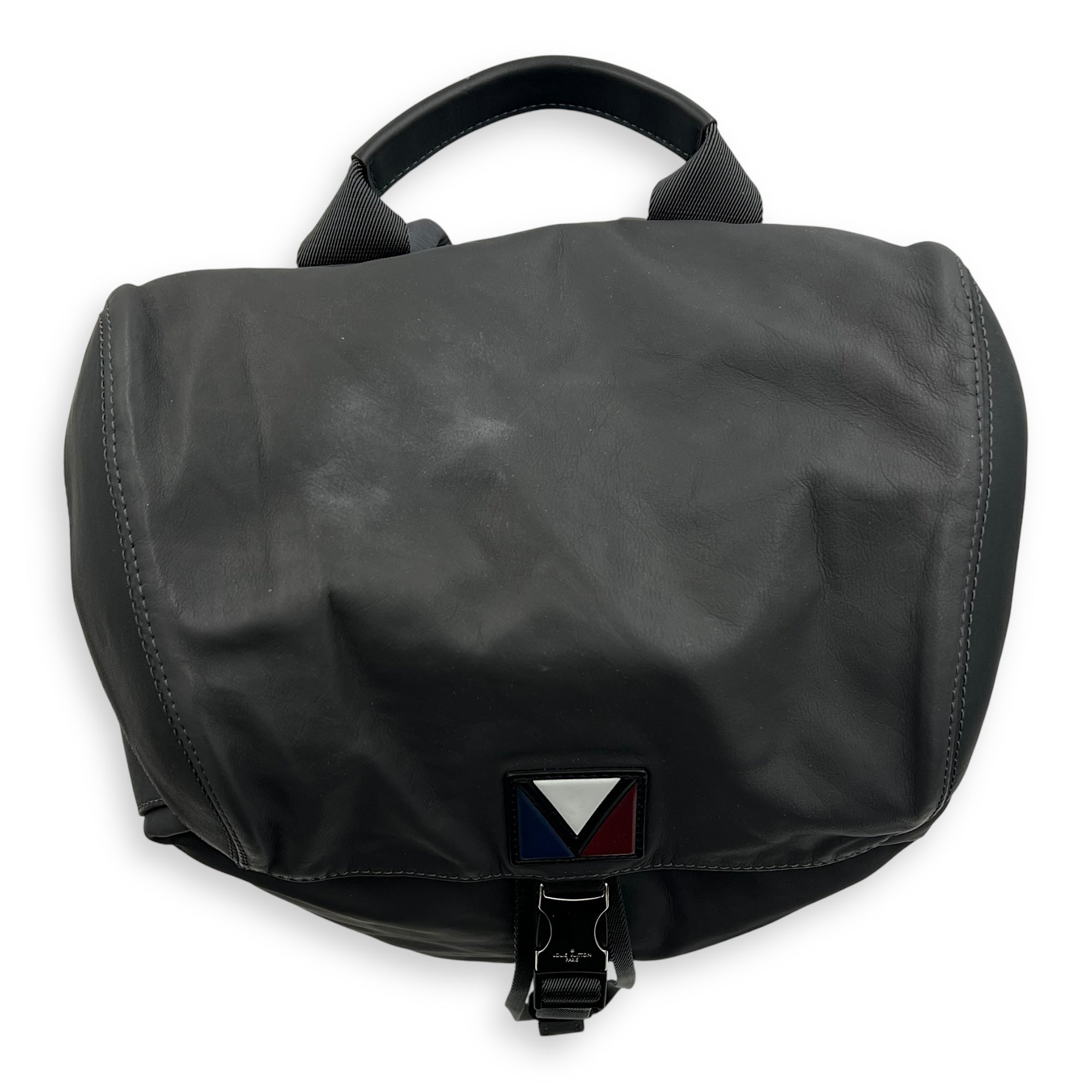 V-Line Pulse Grey Backpack in Calfskin, Silver hardware - Image 8