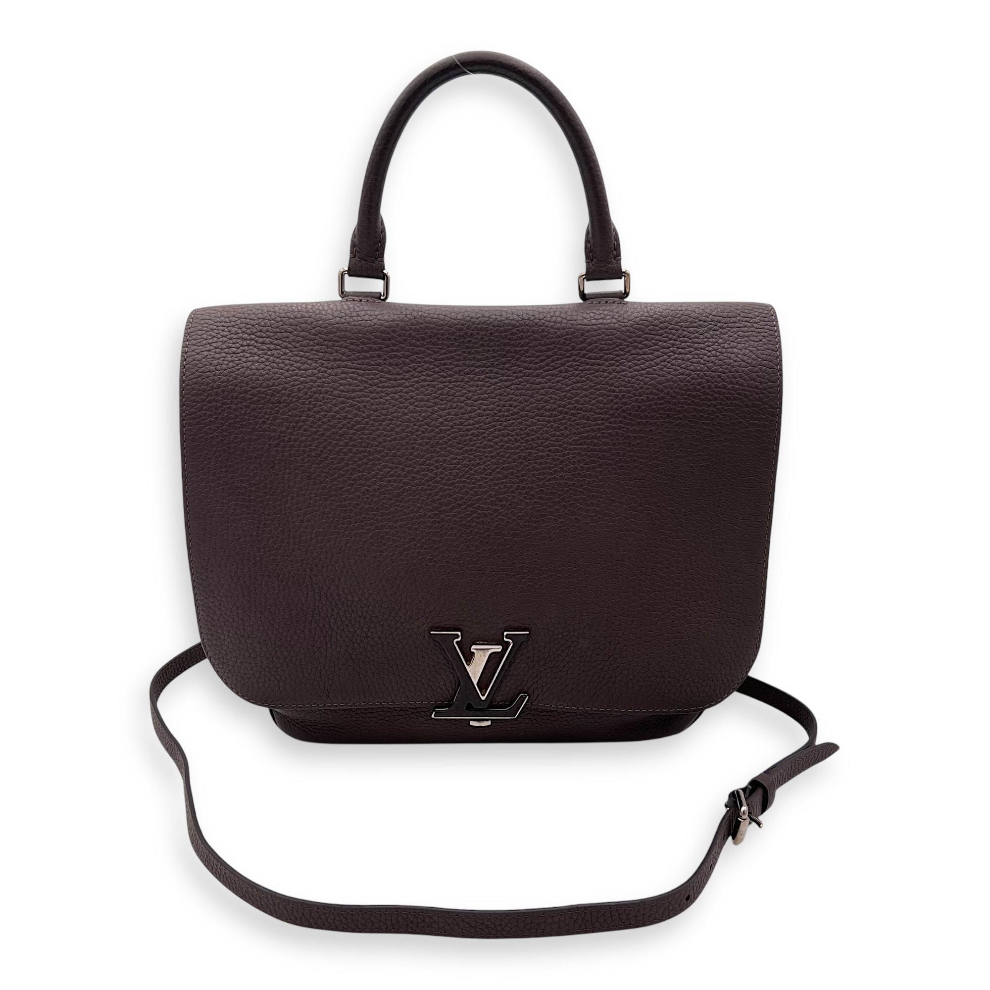 Volta Top Handle Bag Brown in Taurillon Leather, Silver hardware - Image 12