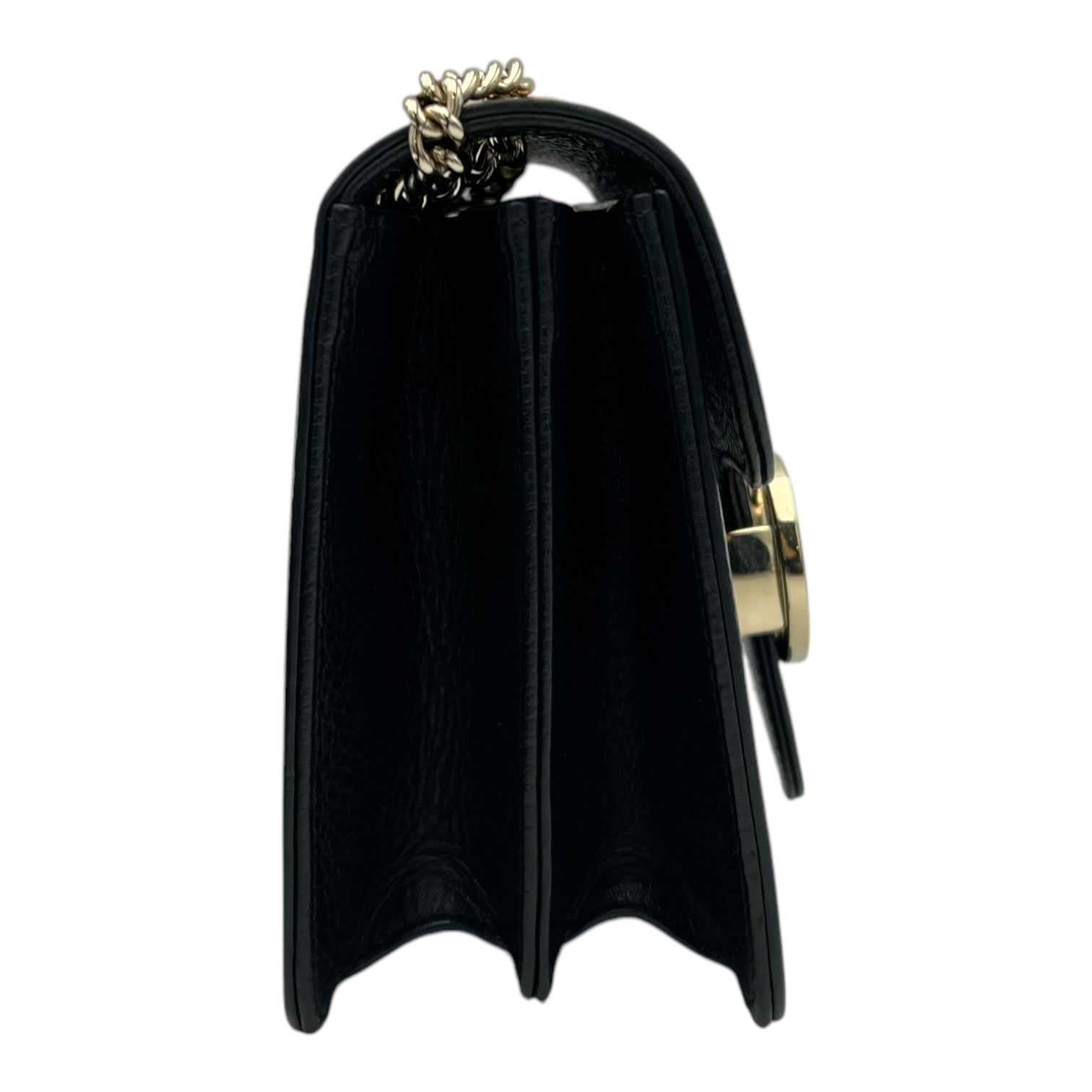 Interlocking G Crossbody Bag Black in Calfskin, Gold hardware - Image 4