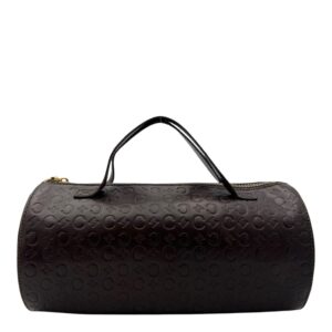 Macadam Brown Top Handle Bag in Calfskin, Gold hardware