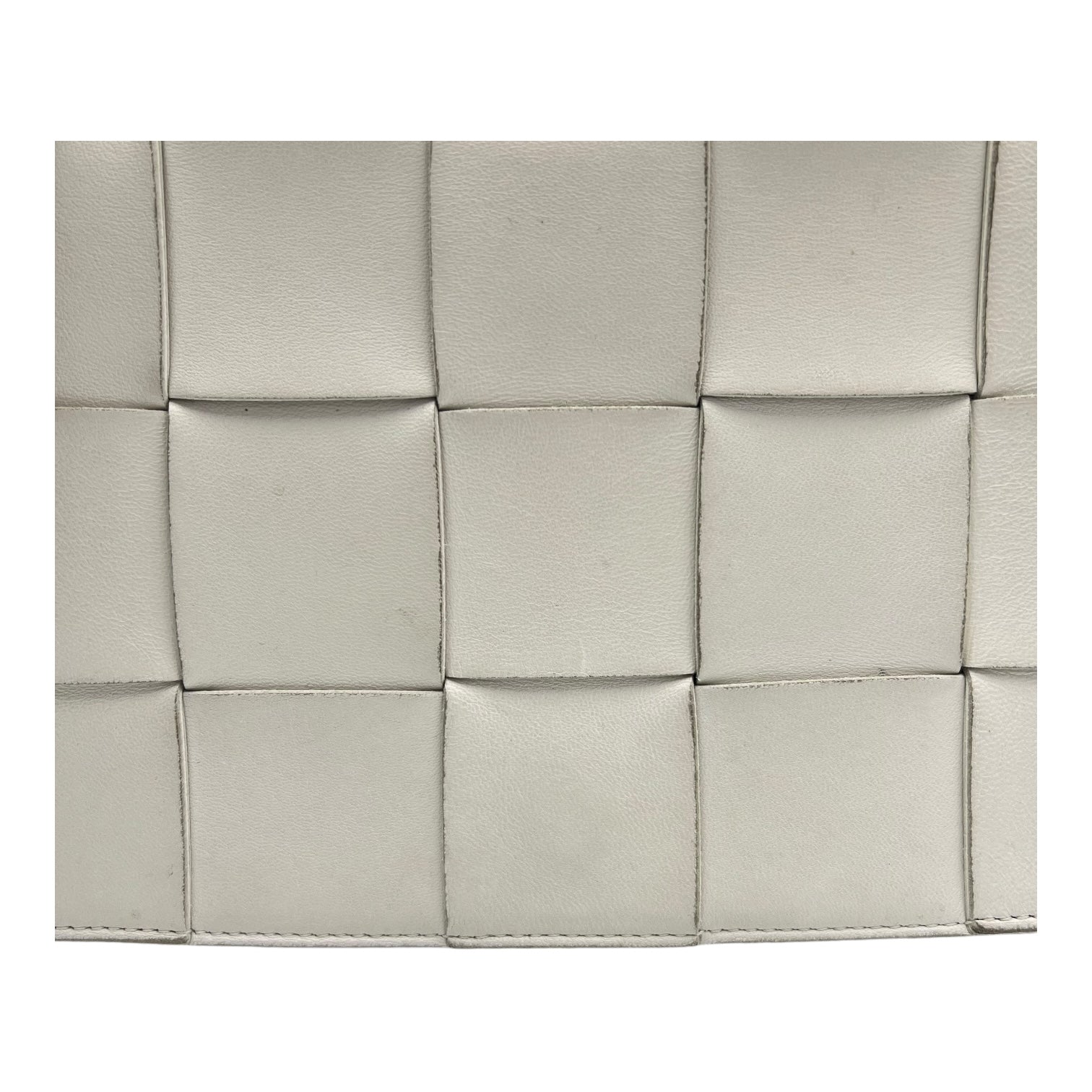 Cassette Crossbody Bag White in Calfskin, Silver hardware - Image 9