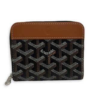 Matignon Wallet Brown in Coated Canvas, Silver hardware