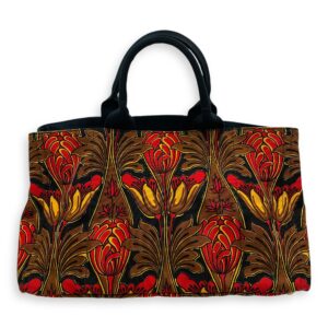 Canapa Top Handle 40x24x25 Black, orange, yellow, brown Top Handle Bag in Cotton Canvas, Gold hardware