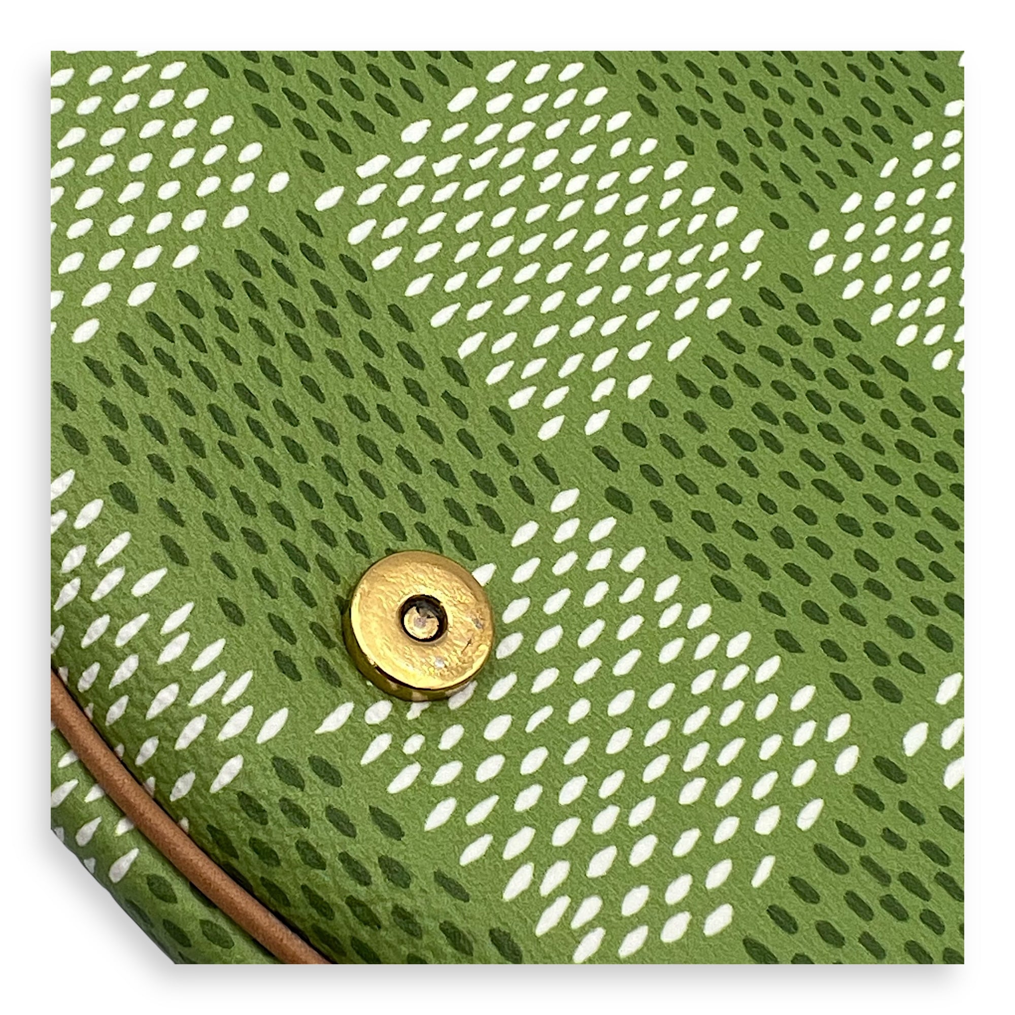 Montsouris Crossbody Bag Green in Coated Canvas, Gold hardware - Image 11