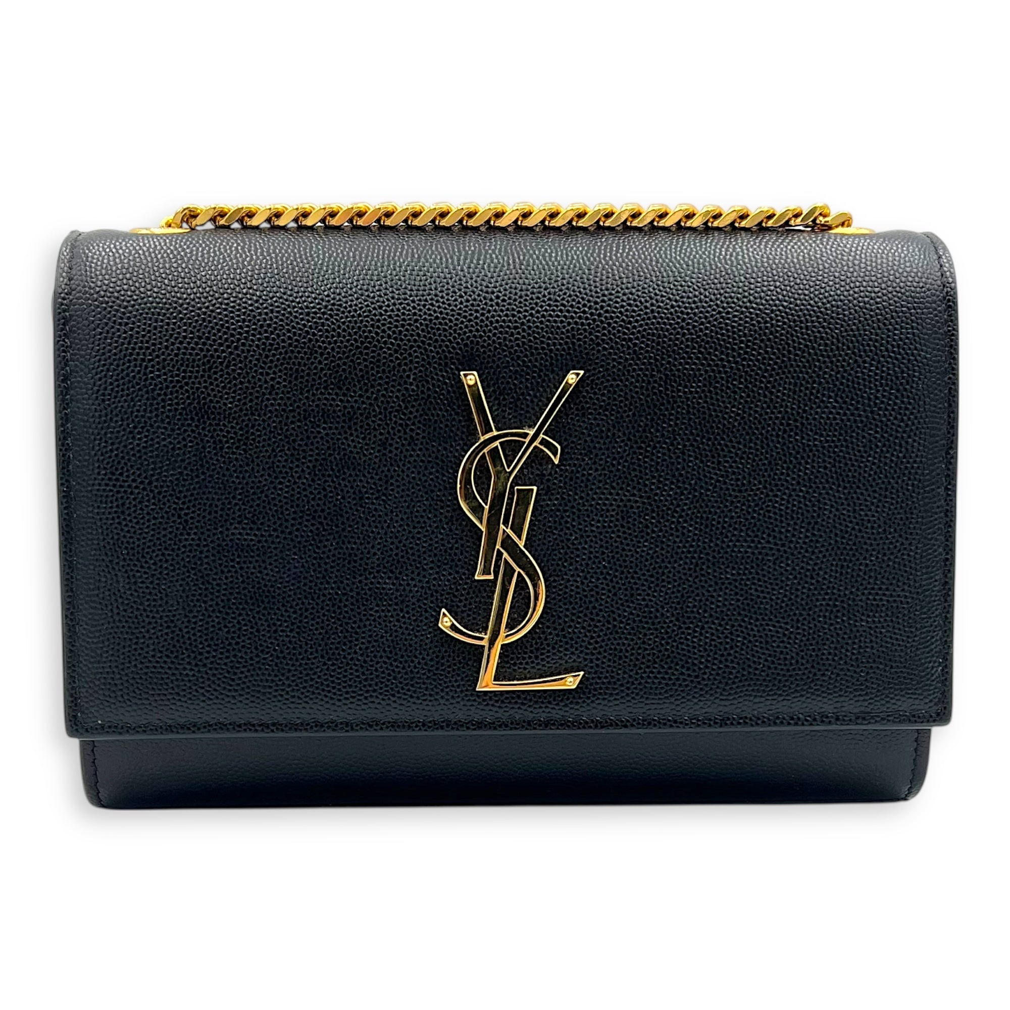 Kate Crossbody Bag Small Black in Caviar Leather, Gold hardware