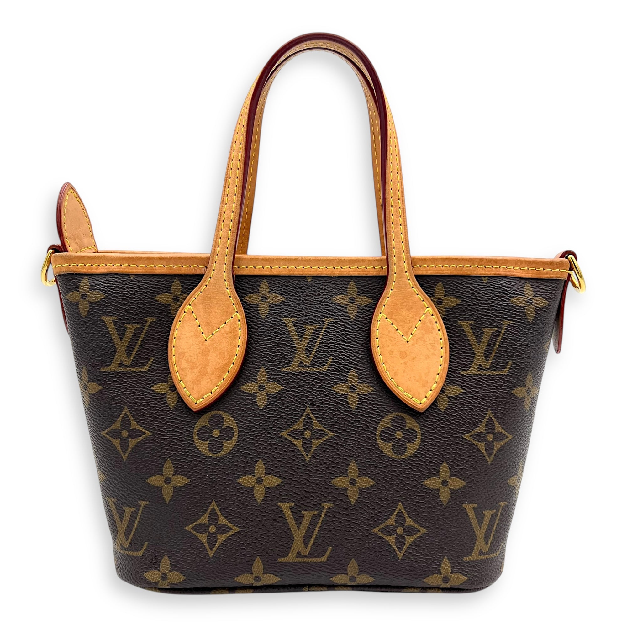 Neverfull Top Handle Bag BB Brown in Monogram Coated Canvas, Gold hardware - Image 3