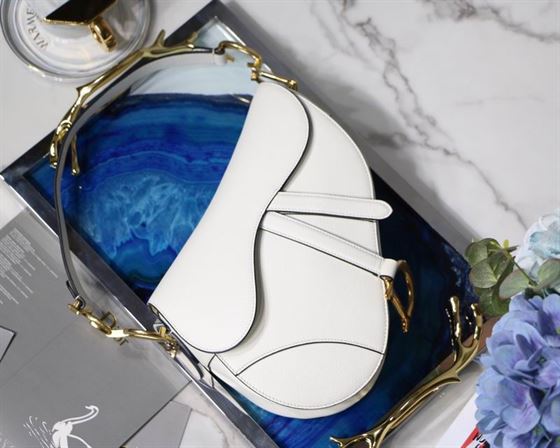 Saddle Bag With Strap Latte Grained Calfskin - Image 4