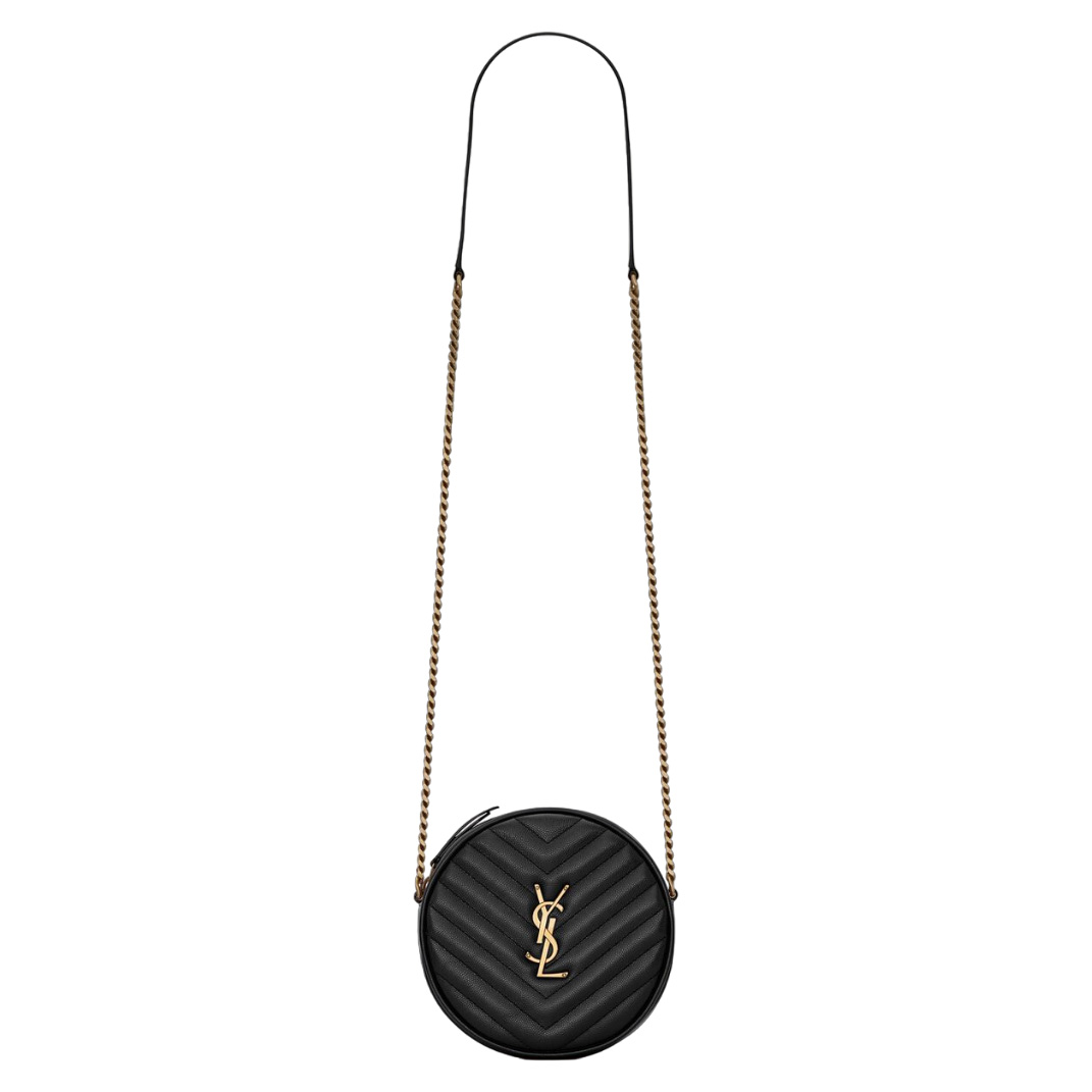Vinyle in Grain de Poudre Leather round zipped bag