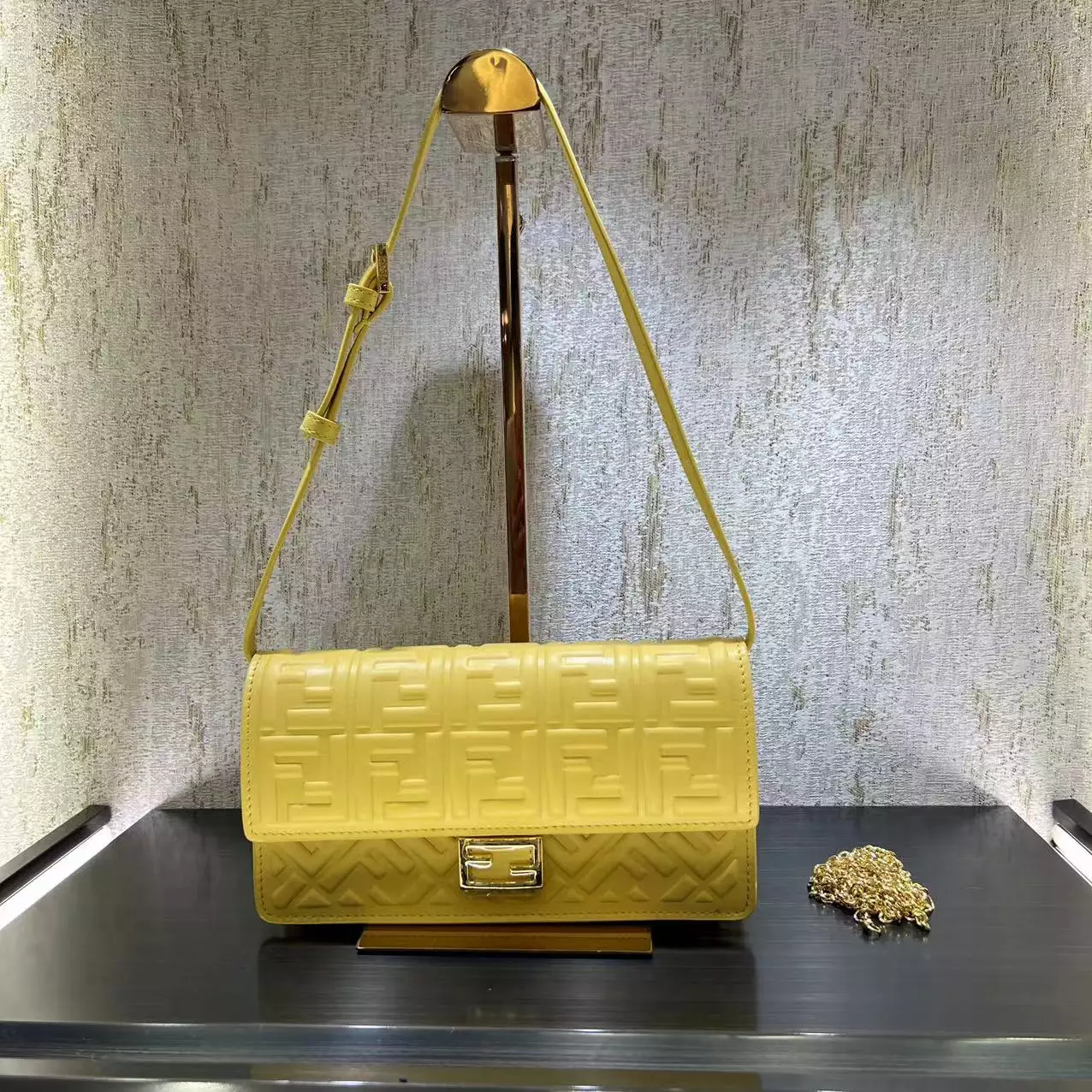 Wallet On Chain Baguette Black Nappa Leather - Repbags.ru - Image 10