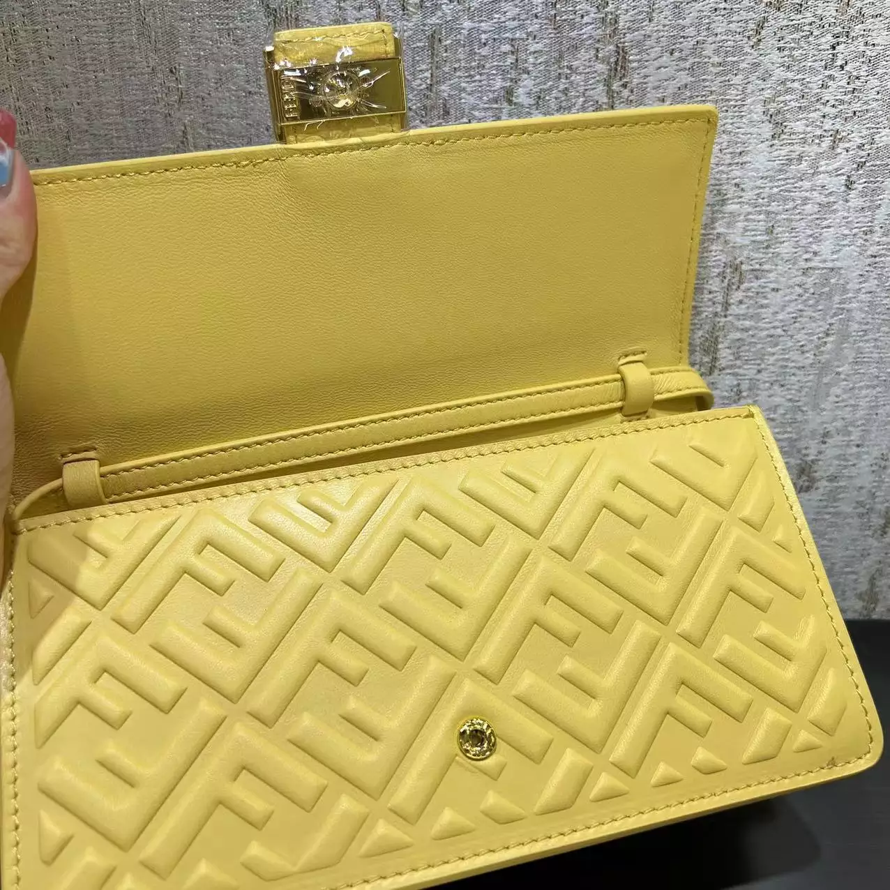 Wallet On Chain Baguette Black Nappa Leather - Repbags.ru - Image 5