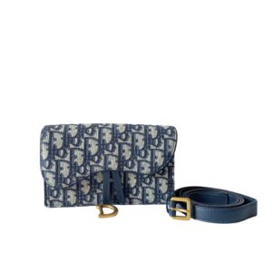Christian Dior Blue Saddle Oblique Belt Bag