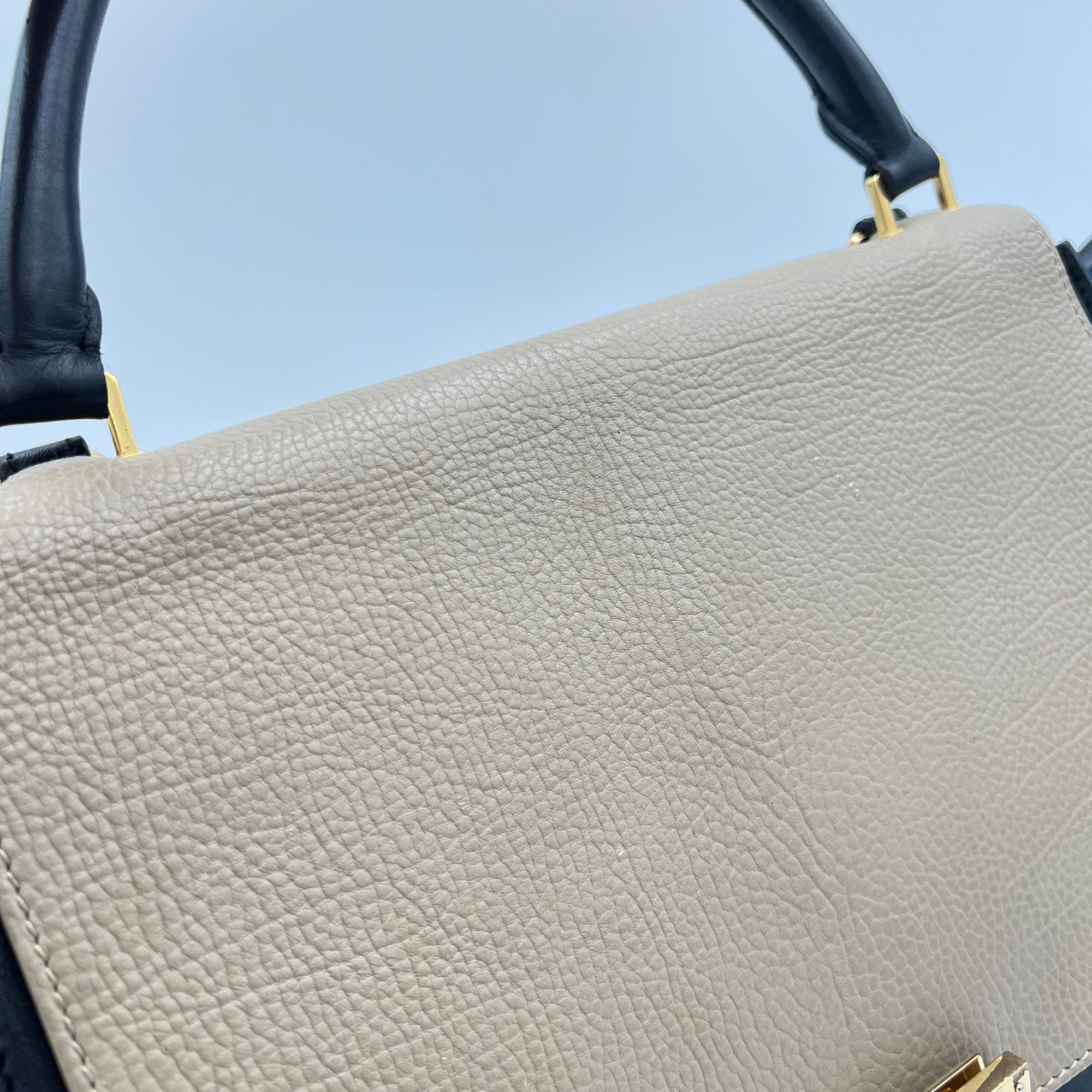 Trapeze Medium Top handle bag in Calfskin, Gold Hardware - Image 7