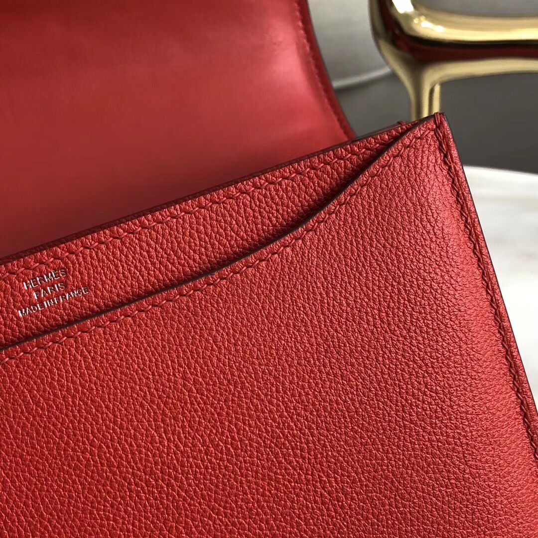 Hermes 2002 20cm Bag In Red Evercolor Calfskin - Image 8