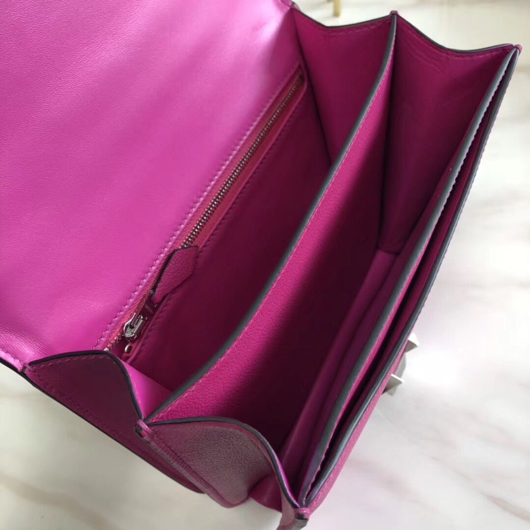 Hermes 2002 20cm Bag In Rose Purple Evercolor Calfskin - Image 9