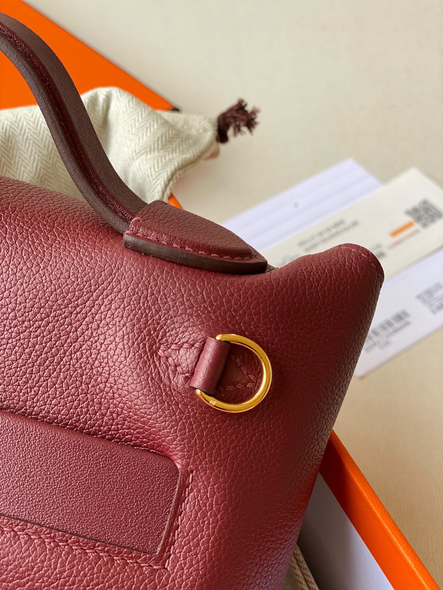 Hermes 24/24 Mini 21 Handmade Bag in Rouge H Evercolor Leather - Image 6