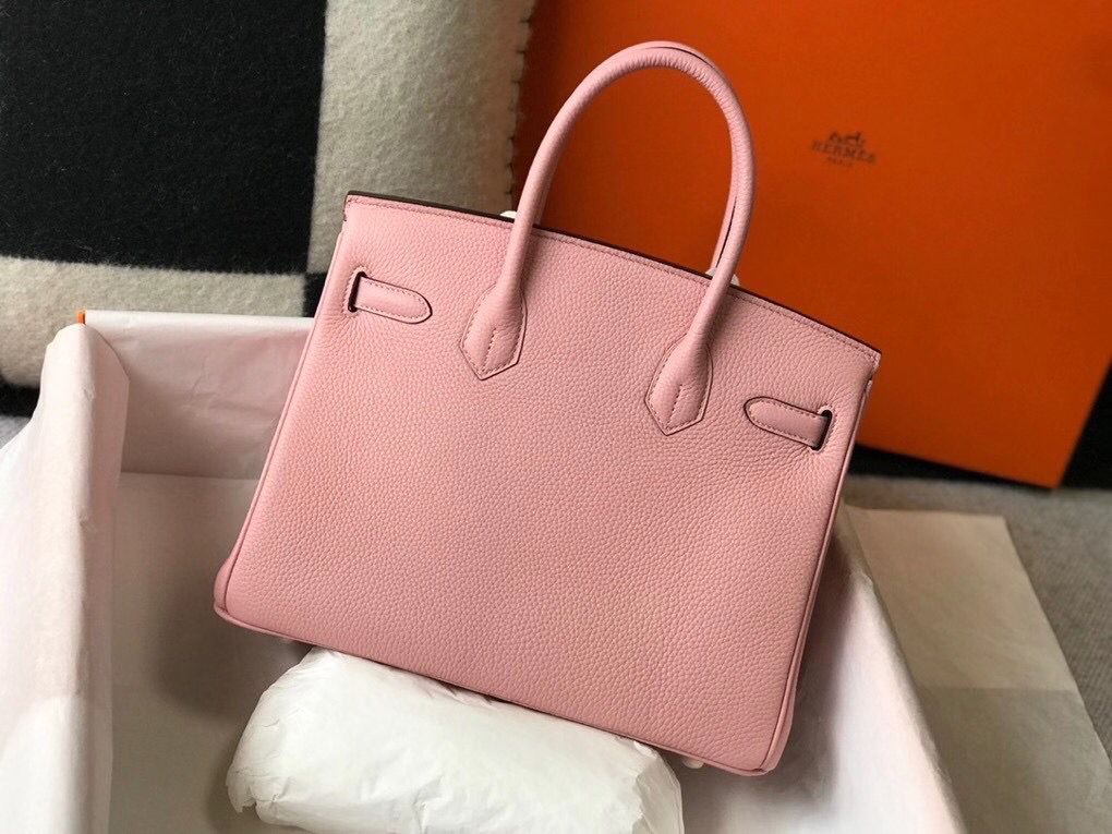 Hermes Birkin 35cm Bag In Pink Clemence Leather GHW - Image 3