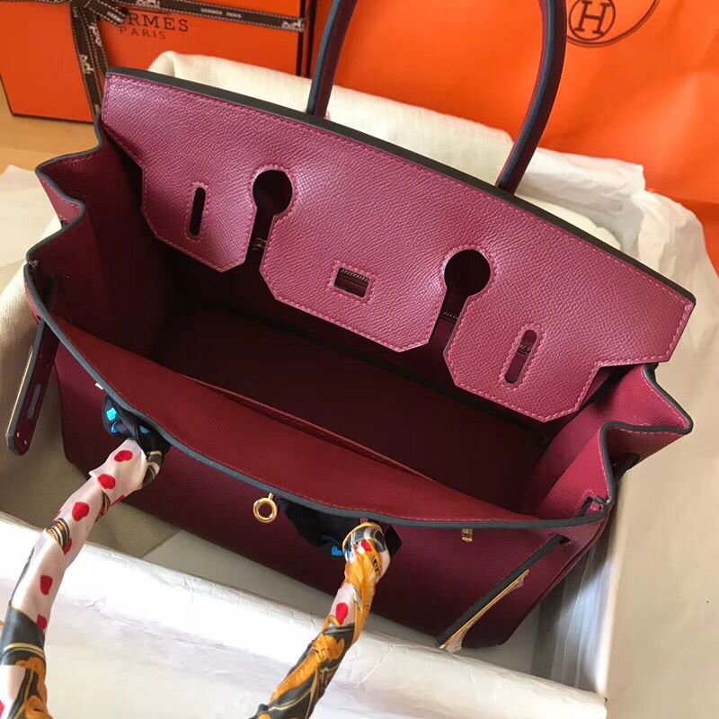 Hermes Birkin 30 Handmade Bag In Bordeaux Epsom Leather - Image 6