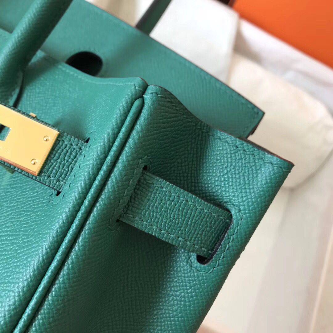Hermes Birkin 30 Handmade Bag In Malachite Epsom Leather - Image 9