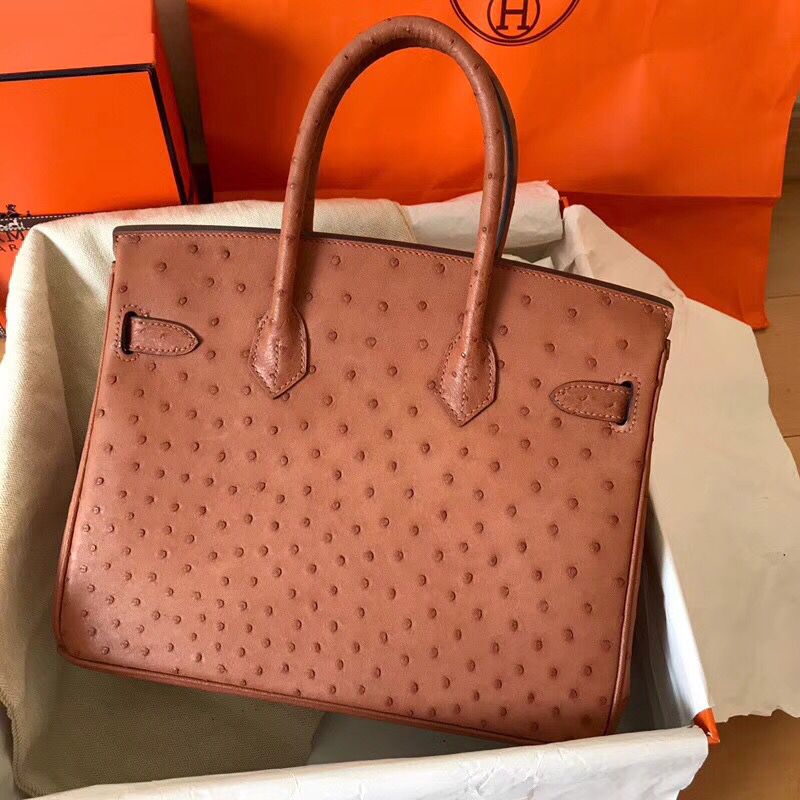 Hermes Birkin 30 Handmade Bag In Brown Ostrich Skin - Image 5