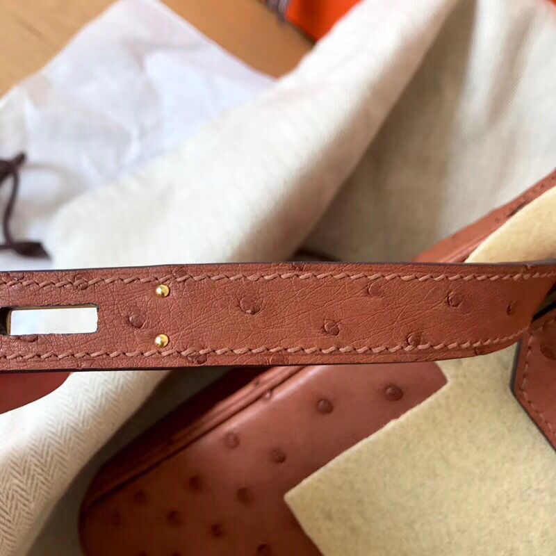 Hermes Birkin 30 Handmade Bag In Brown Ostrich Skin - Image 6