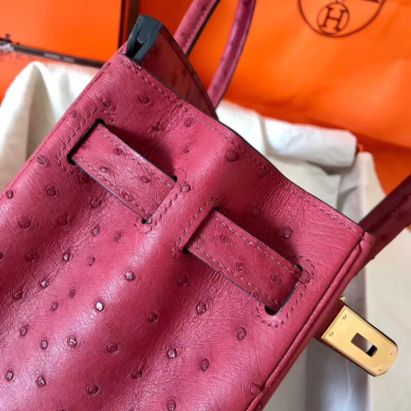 Hermes Birkin 30 Handmade Bag In Ruby Ostrich Skin - Image 5