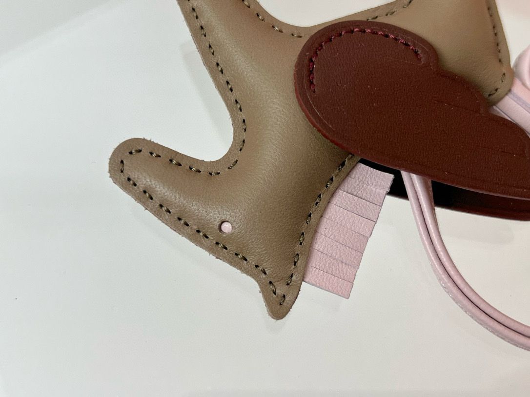 Hermes Rodeo Pegase PM Bag Charm in Taupe/Mauve Pale/Chocolat Lambskin - Image 5