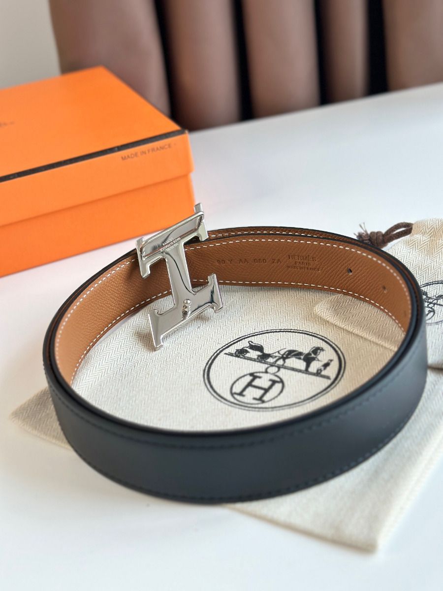 Hermes H Speed Reversible Belt 32MM in Gold Epsom Calfskin - Image 7