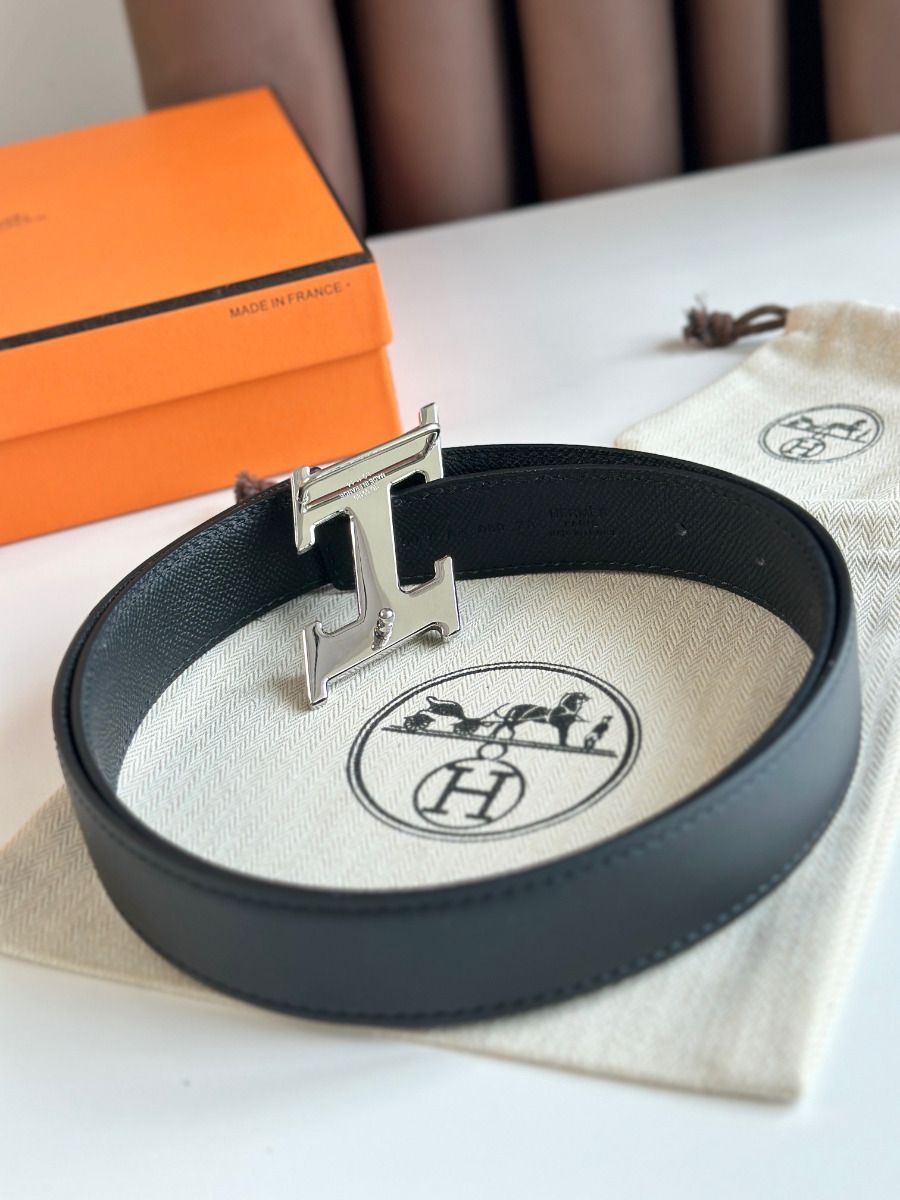 Hermes H Speed Reversible Belt 32MM in Black Epsom Calfskin - Image 7