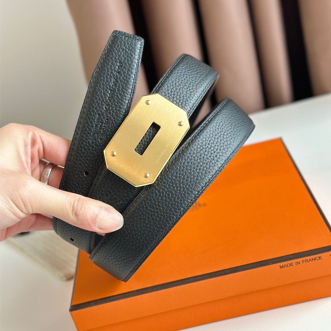 Hermes Neo Reversible Belt 32MM in Black Clemence Leather - Image 7