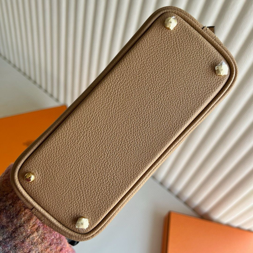 Hermes Bolide 1923 Mini Handmade Bag in Chai Evercolor Calfskin - Image 10