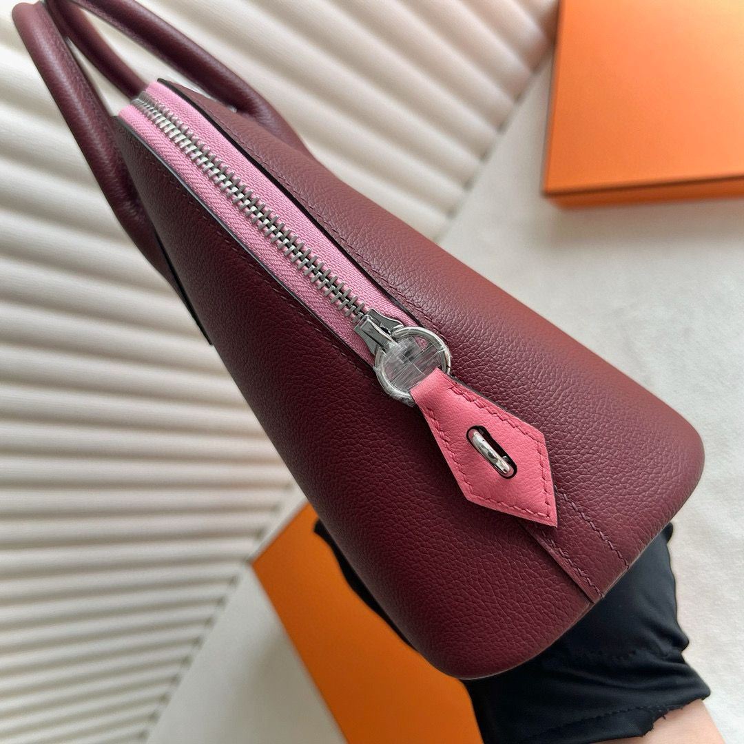 Hermes Bolide 1923 25 Handmade Bag in Rouge H Evercolor Calfskin - Image 8