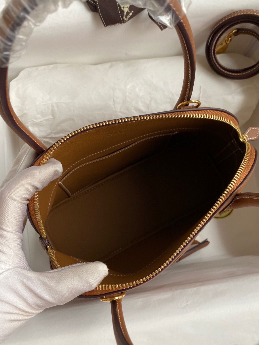 Hermes Bolide 1923 27 Handmade Bag In Gold Clemence Calfskin - Image 8