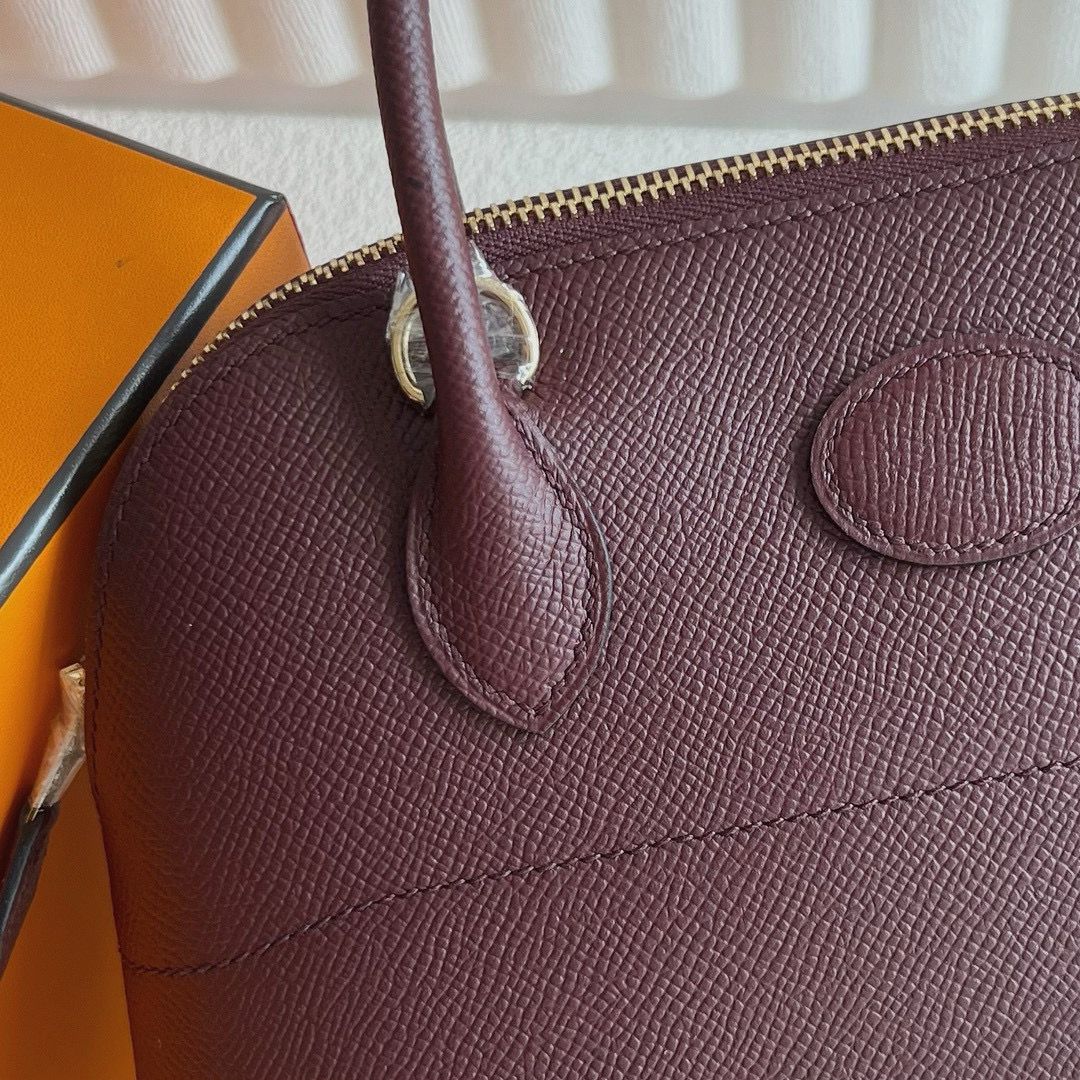 Hermes Bolide 1923 25 Handmade Bag in Bordeaux Epsom Calfskin - Image 5