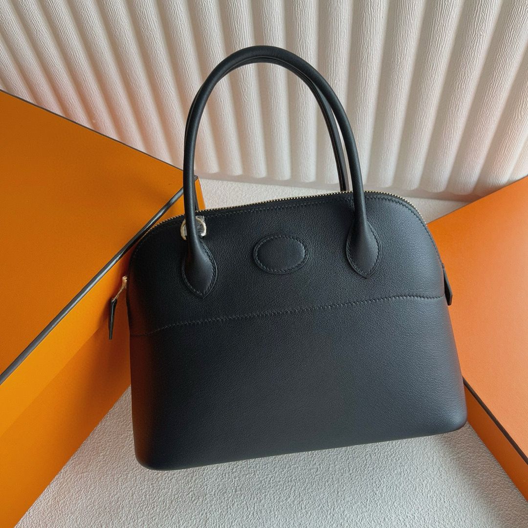 Hermes Bolide 1923 27 Handmade Bag in Black Swift Calfskin - Image 3