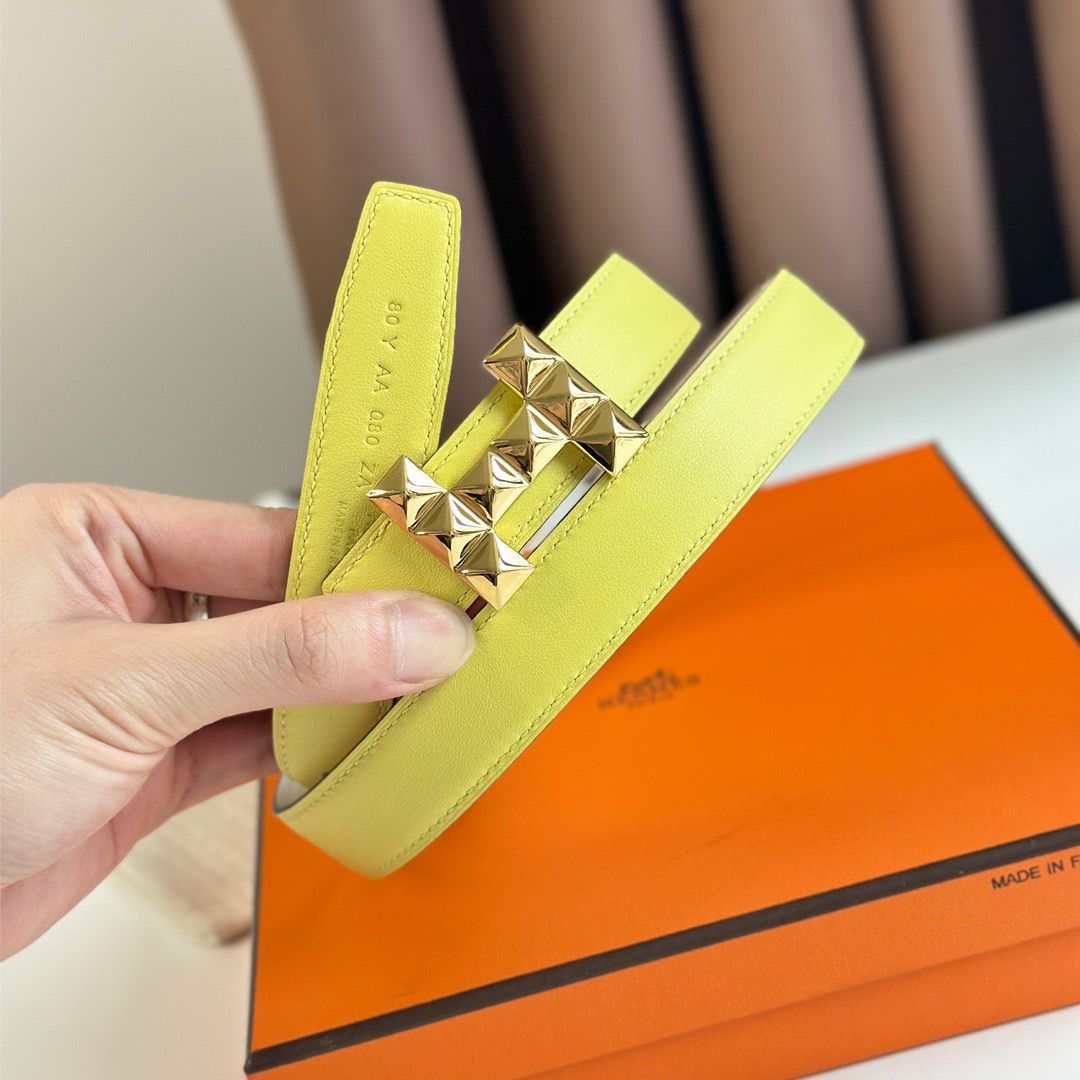 Hermes H Medor Reversible Belt 24MM in White Epsom Leather - Image 6