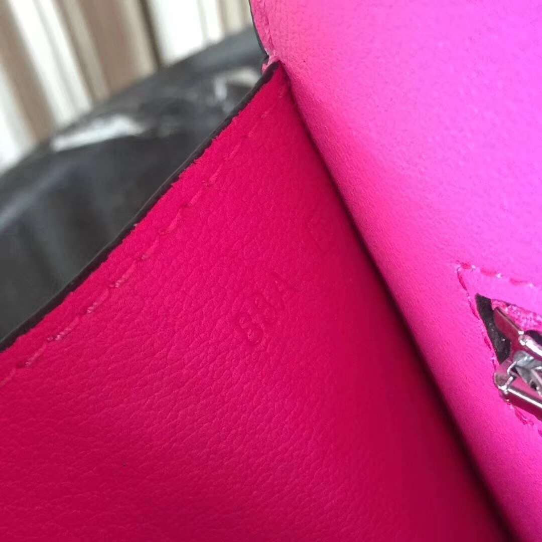 Hermes Rose Red Constance MM 24cm Crocodile Bag - Image 9